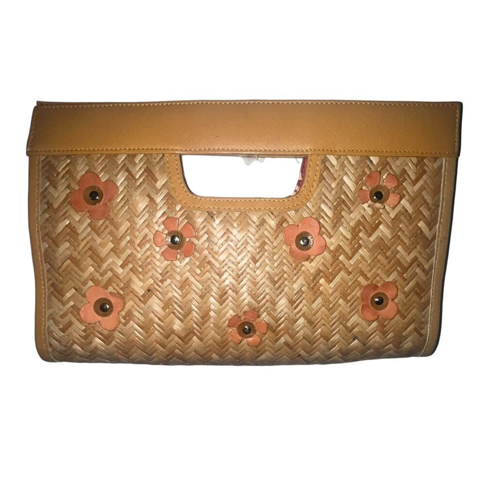 NWT B Bag Straw Clutch Purse – 13" x 8"